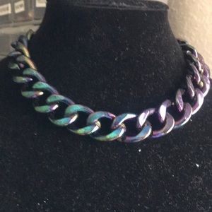 Black with (Iridescent) Colors Choker Necklace